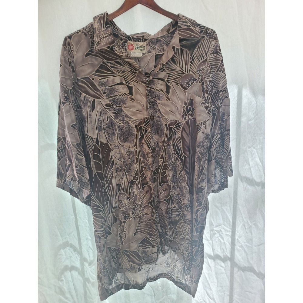 VTG Hilo Hattie The Hawaiian Original Mens 3XL Rayon Challis Floral Shirt